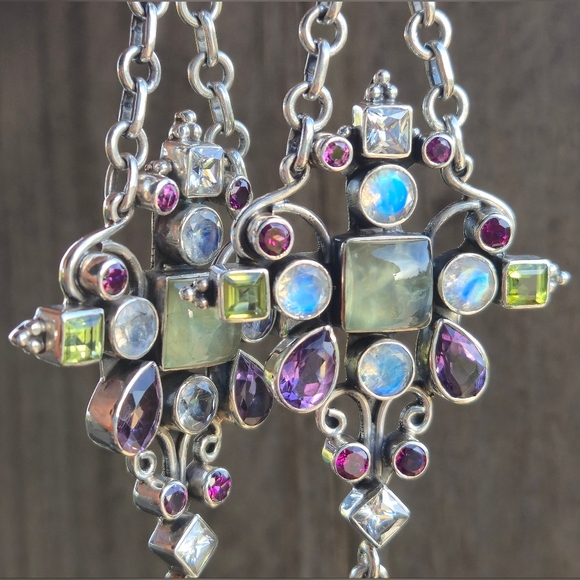 NICKY BUTLER LIMITED EDITION RAJ COLLECTION 925 Sterling Silver NB Earrings - Picture 4 of 15